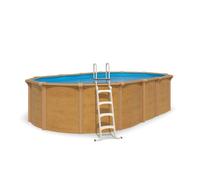 Piscine hors sol acier ovale 7,30 x 3,65 x 1,32 m aspect bois OSMOSE