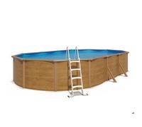 Piscine hors sol acier ovale 7,60 x 4,55 x 1,20 m aspect bois CANYON