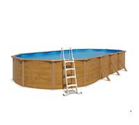 Piscine hors sol acier ovale 9,15 x 4,55 x 1,20 m aspect bois CANYON
