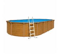 Piscine hors sol acier ovale 9,15 x 4,55 x 1,32 m aspect bois OSMOSE