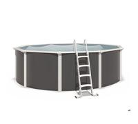 Piscine hors sol acier ronde Diamètre 4,55 x 1,32 m anthracite VARUNA