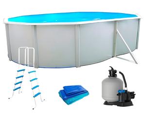 Piscine hors-sol acier Toi MAGNUM ovale 550x366x132cm filtre à sable 6m3/h