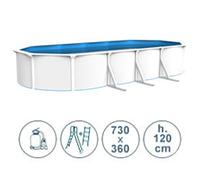 Piscine hors sol ACQUAMARINA acier blanc 730x360x120 cm