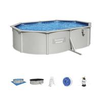 Piscine Hors Sol Bestway Hydrium Ovale Ø500x360x120 cm avec Paroi en Acier Renforcé Épurateur à Sable 3 028 L-H