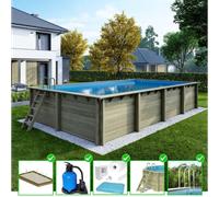 Piscine hors sol bois AQUA Altanka-8.5 x 4.35m x 1.45m-