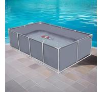Piscine hors sol, cadre rectangulaire en acier, piscine de jardin durable pour s'amuser en famille, assemblage facile