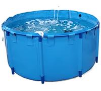 Piscine hors sol de 0,9 m à 10,1 m, cadre en métal, grande et mini vanne de vidange de relaxation pour l'extérieur incluse, design bleu durable pour s'amuser en famille, installation facile