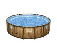 HILO - Piscine hors sol effet rotin brun 4,88 x 1,22 m