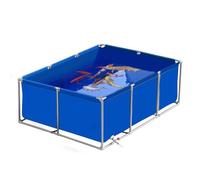 Piscine Hors Sol en PVC pour Koï Poissons & Tortues avec Valve de Vidange, Cadre de Stockage d'Eau