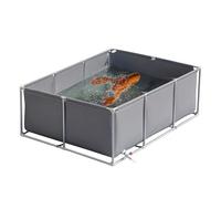 Piscine hors-sol en PVC pour poissons koï et tortues carpes koï, 2 x 1 x 0,6 m avec vanne de vidange, cadre de stockage d'eau, utilisation extérieure durable