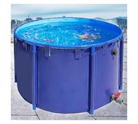 Piscine hors sol en toile avec cadre en acier - Design circulaire pliable et épais avec vanne de vidange pour l'irrigation de l'eau de carpes koï et l'élevage aquatique