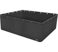 Piscine Hors Sol, Étang à Poissons Hors Sol en Toile PVC Pliable avec vanne de vidange, Bleu/Noir(Black,1x1x1m)
