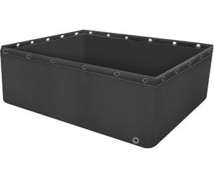 Piscine Hors Sol, Étang à Poissons Hors Sol en Toile PVC Pliable avec vanne de vidange, Bleu/Noir(Black,2x2x1.2m)