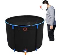 Piscine Hors Sol, Étang de Poissons Rouges Koi PVC Toile Ronde Flexible au-Dessus du Sol(Black,4x1m)