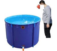 Piscine Hors Sol, Étang de Poissons Rouges Koi PVC Toile Ronde Flexible au-Dessus du Sol(Blue,1.2x0.8m)