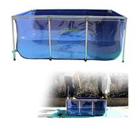 Piscine Hors Sol, Grand Bassin de Piscine d'aquarium Pliable, Cadre en Acier PVC 1.300CMm, Valve vidange à fenêtre Transparente(150X80X61CM)