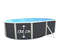 Piscine hors sol ovale Anthracite PRESTIGE 7.30m x 3.66m x H1.32m