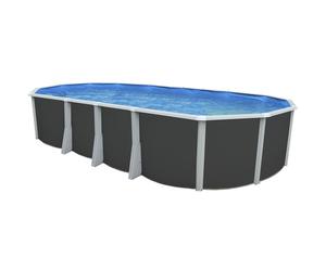 Piscine hors sol Ovale Ibiza anthracite 9.15m x 4.57m H1.32m + échelle de sécurité