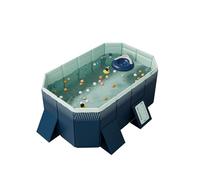 Piscine hors sol - Piscine carrée pliable, anti-collision pour adultes et animaux domestiques - Installation facile de 2 tuyaux de vidange