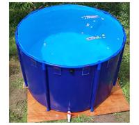 Piscine hors sol pliable - Grand étang à poissons en toile avec cadre circulaire épais pour le stockage de l'eau en extérieur et l'irrigation agricole