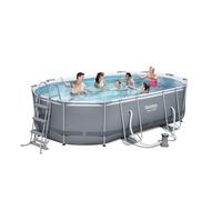 Bestway Power Steel 56448 Piscine hors sol Oval 10949 L Bleu, Gris