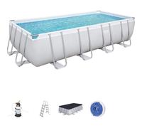 Piscine hors-sol rectangulaire Bestway 56671 Power Steel 488x244x122cm Gris