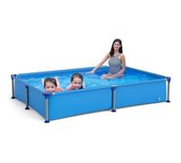 Piscine Hors-sol Rectangulaire Pliable COSTWAY 2,28 M x 1,59 M x 42 CM, Parois en PVC, pour Enfants 3 ans+, pour Cour Jardin Intér
