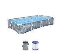 Piscine tubulaire rectangulaire Bestway Steel Pro 3,66 x 2,01 x 0,66 m - Effet feuilles