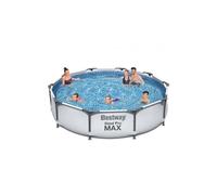 Piscine hors sol ronde 305x76cm Steel Pro Max Bestway 56406 gris G