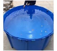 Piscine hors sol ronde en toile avec support, grand aquarium pliable pour l'élevage de carpes koï et l'utilisation agricole, installation facile