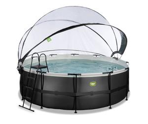 Piscine hors sol ronde EXIT TOYS 427x122cm + Dôme-BLACK LEATHER (Noire)