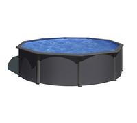 Gre Piscine acier Louko ronde aspect gris anthracite 3,50 x h1,20 m