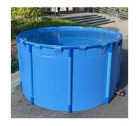 Piscine hors-sol ronde pour adulte - Avec cadre en acier - Réservoir d'eau - Bâche en PVC - Étang pour pisciculture - 2,0 x 0,6 m/1,498 l (2543 L/672GAL-1,8 x 1 m (D x H)