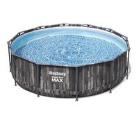 Bestway Steel Pro Max Piscine Hors Sol Ronde - 366 cm x 366 cm x 100 cm - Gris foncé