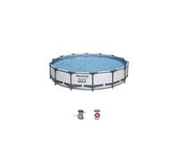 Piscine Hors Sol Steel Pro Max 1056595GSX2 110220L Polychlorure de Vinyle Acier Allié Gris