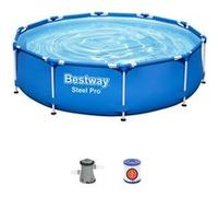 Piscine Hors-sol Tubulaire Bestway Steel Pro 305x76 cm Bleu G