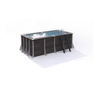 Piscine Justaposé composite Brehal - 365 x 206 x H 125 cm (Filtre à sable)