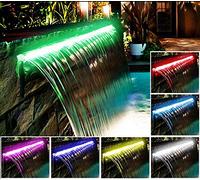 PISCINE Lame d'eau Cascade en acrylique 120cm 1m 20 / Avec Leds intégrées/Télécommande et coffret transformateur/Grande Largeur
