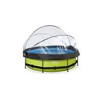 EXIT TOYS Piscine tubulaire hors-sol Lime ø300×76 cm, dôme multifonction, pompe à cartouche – Vert