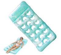 Piscine Lounger Float - Flotteur gonflable avec appui-tête | Motif feuille imperméable - Flânes pour parc d'attractions de natation, voyage, arrière-cour, fête