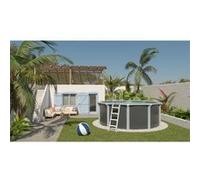 TRIGANO Piscine métal hors sol Osmose - 4,90 x 1,32 m - Gris anthracite