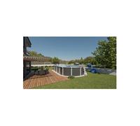 Piscine métal hors sol anthracite 6,40 x 3,95 x 1,32 m Jardin pi9725