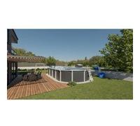 Kit Piscine hors sol acier TRIGANO Osmose - 640 x 395 x 132 cm - Ovale (Avec kit filtration, tapis de sol + échelle de sécurité)