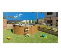 TRIGANO Piscine métal hors sol Osmose - 3,95 x 1,32 m - Aspect bois
