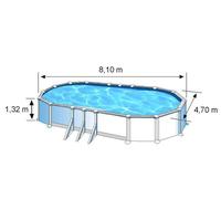 Piscine hors-sol Atlantis 815 x 490 H132 cm - Filtre à sable
