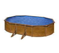 Piscine ovale acier Pacific imitation bois - 6,10 x 3,75 x 1,20 m