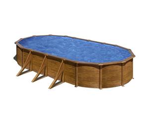 Piscine ovale acier Gré Pacific imitation bois - 7,30 x 3,75 x 1,20 m