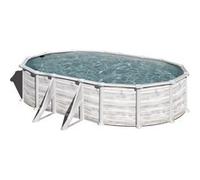 Piscine hors sol acier aspect bois Gré Groenland 6,34 x 3,99 x h.1,32 m