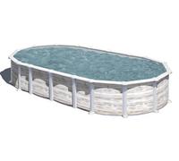 Piscine acier Gre aspect bois nordique Islande ovale Dimension - 7,30 x 3,75 x h1,32m