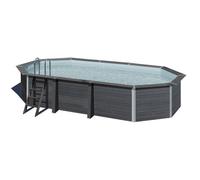 Piscine ovale composite 6,64m x 3,86m x H: 1,24m - Filtration à sable
